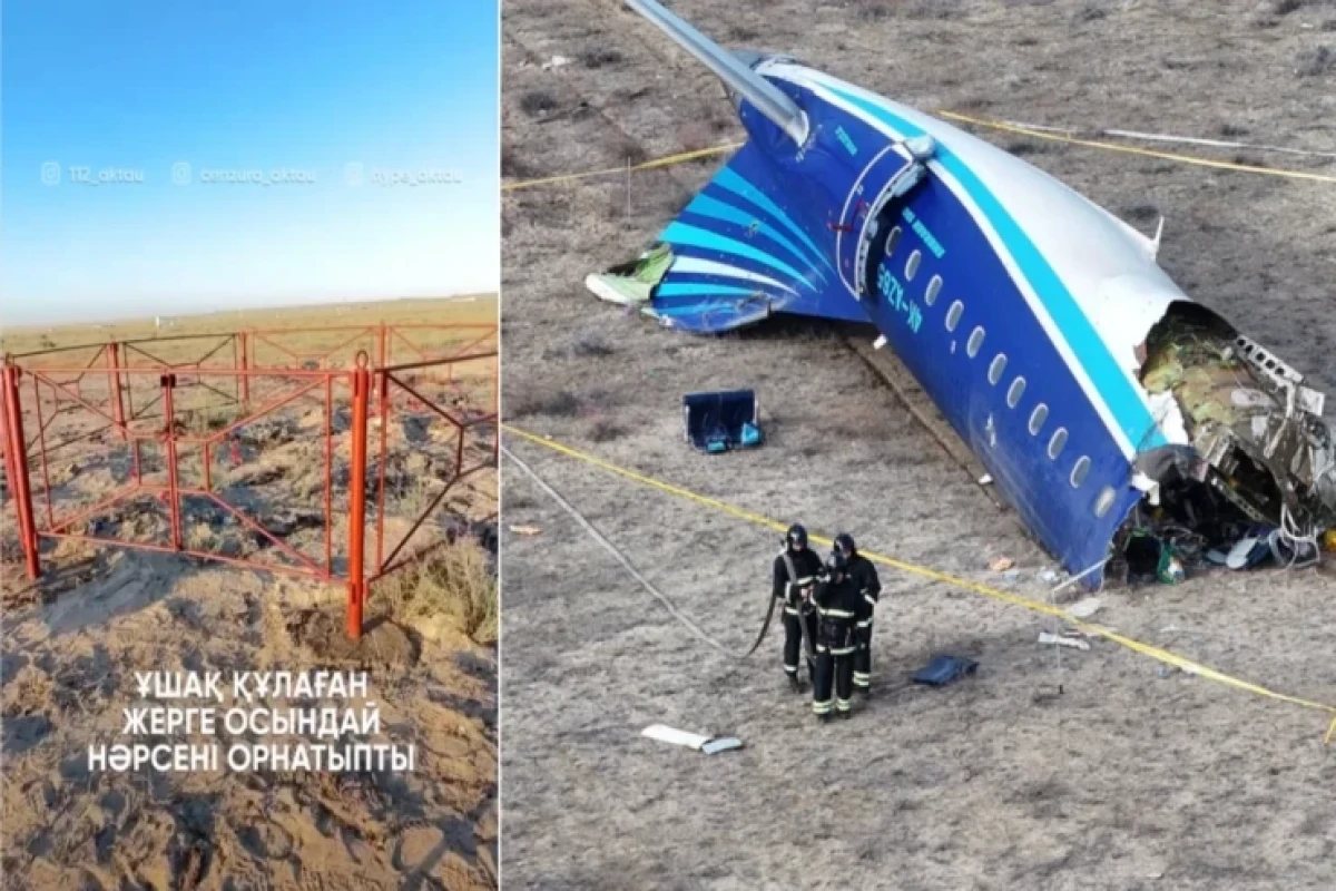 Жители Мангистау создали мемориал в память о жертвах авиакатастрофы AZAL -ВИДЕО 