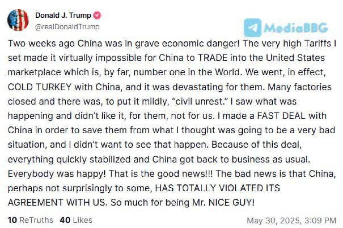 Трамп заявил, что спас Китай от кризиса-ФОТО 