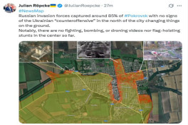 Юлиан Рёпке: Россия контролирует до 85% территории Покровска 