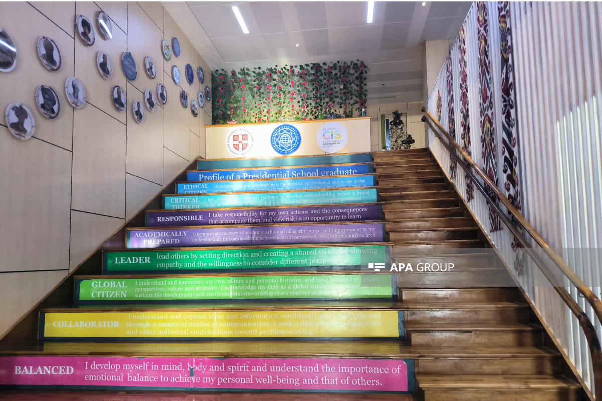 Азербайджанские журналисты ознакомились с деятельностью Президентской школы и Академии Мамуна в Хиве-ФОТО 