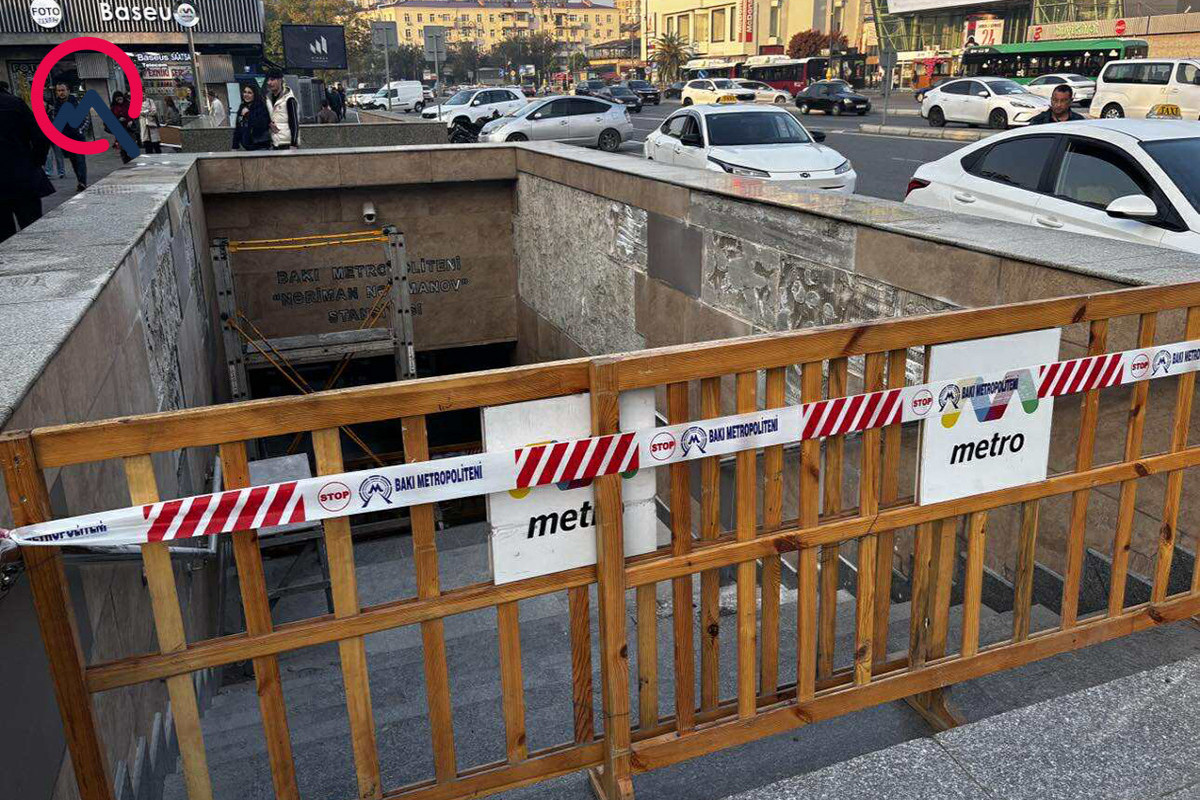 Один из выходов станции метро «Нариман Нариманов» закрыт-ФОТО 