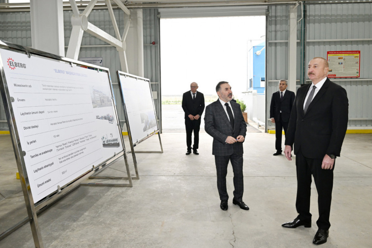 Алиев принял участие в открытии завода минеральной каменной ваты «AZWOOL»