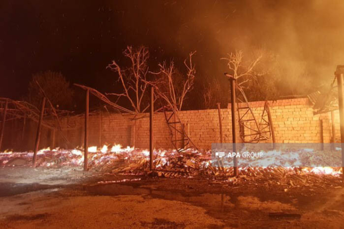 Пожар в древопильном цехе в Гейчае перекинулся на дома-ФОТО 