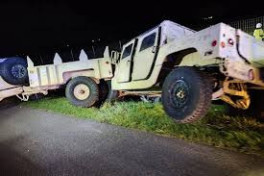 В Польше микроавтобус столкнулся с колонной американской военной техники