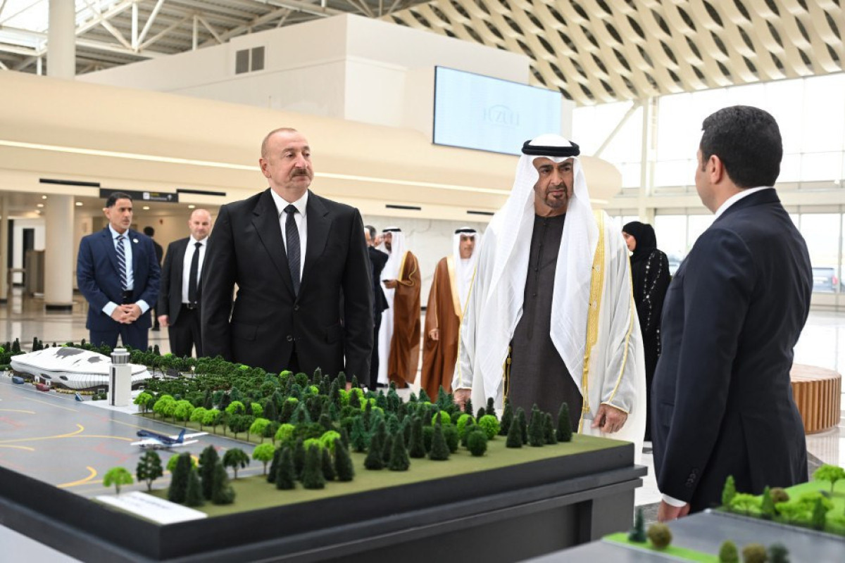 Ильхам Алиев встретил в Физули президента ОАЭ -ФОТО 