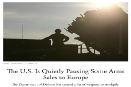 США фактически приостановили часть продаж вооружений в Европу