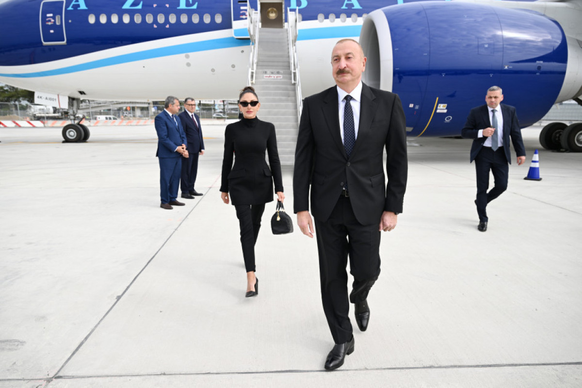 Президент Ильхам Алиев прибыл в Нью-Йорк с рабочим визитом