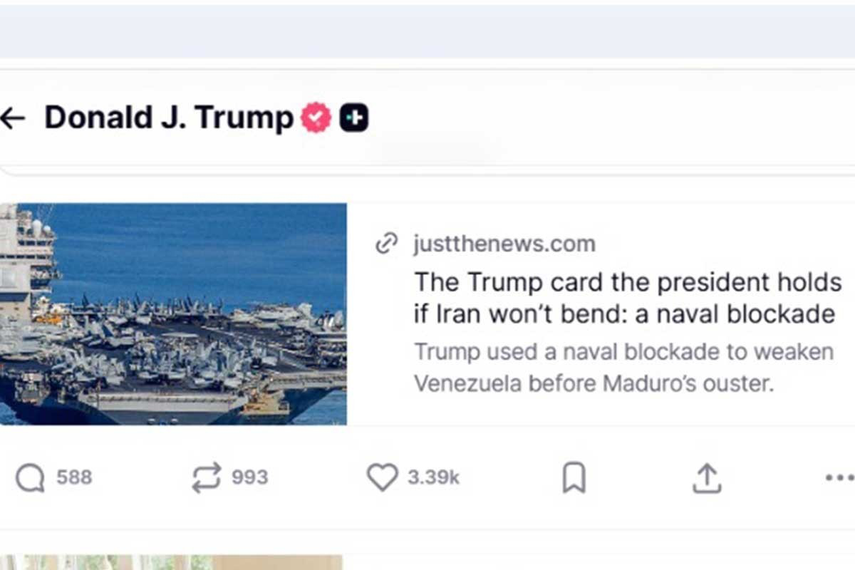Трамп поделился статьёй о возможной морской блокаде Ирана