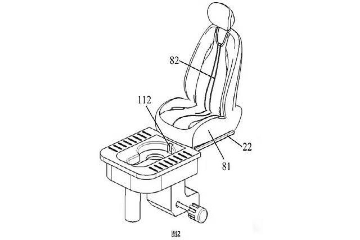 В Китае запатентовали автомобиль со встроенным туалетом