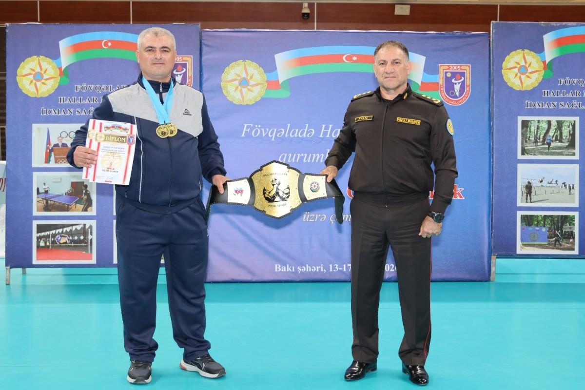 В МЧС Азербайджана прошел чемпионат по армрестлингу и многоборью-ФОТО 