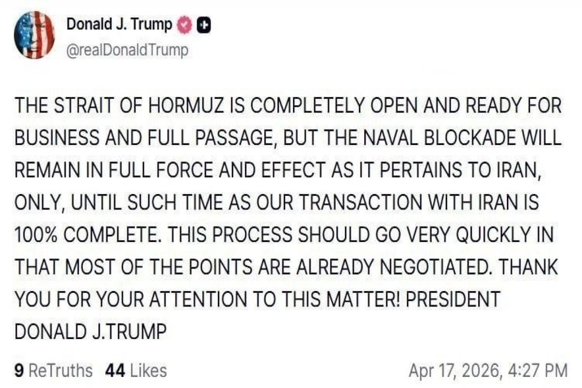 Трамп: блокада портов Ирана сохранится до завершения сделки-ФОТО 