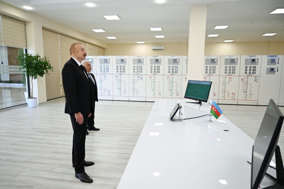 Президент принял участие в открытии подстанции «Ени Сангачал» -ФОТО 
