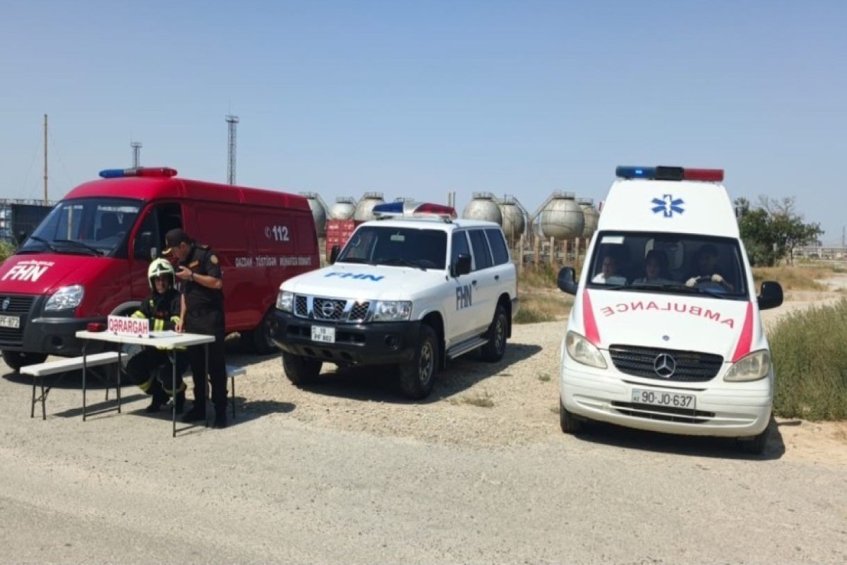 На предприятии SOCAR в Сумгаите отработали ликвидацию условного пожара-ФОТО 