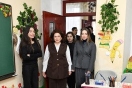 Лейла Алиева и Алена Алиева посетили Гянджинскую городскую специальную общеобразовательную школу номер 45