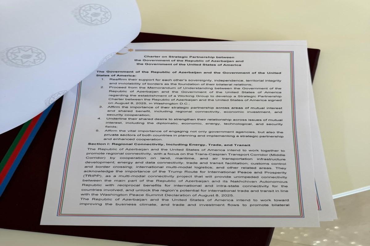 Азербайджан и США подписали Хартию о стратегическом партнерстве: ДОКУМЕНТ 