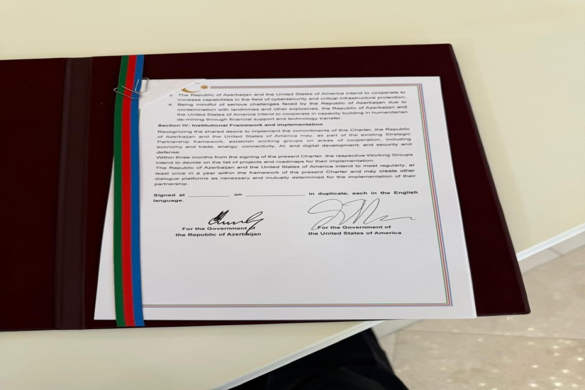 Азербайджан и США подписали Хартию о стратегическом партнерстве: ДОКУМЕНТ 