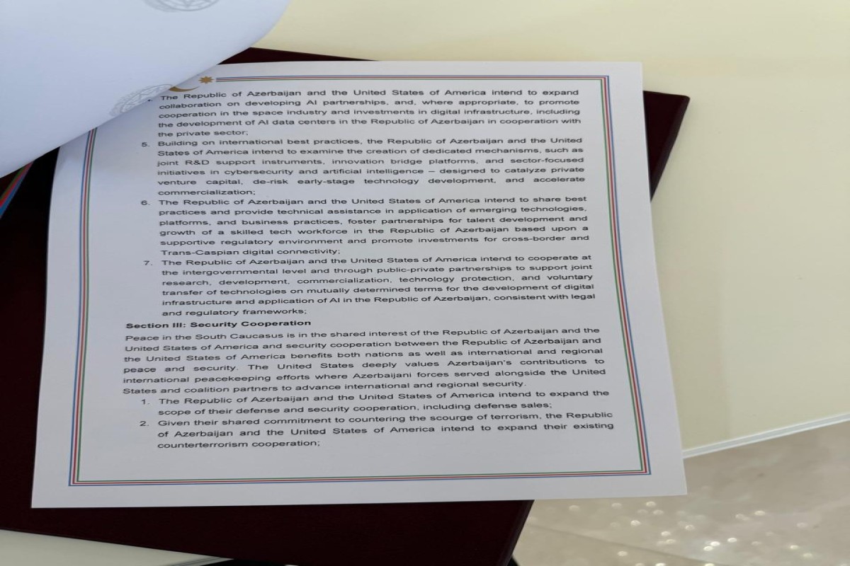 Азербайджан и США подписали Хартию о стратегическом партнерстве: ДОКУМЕНТ 