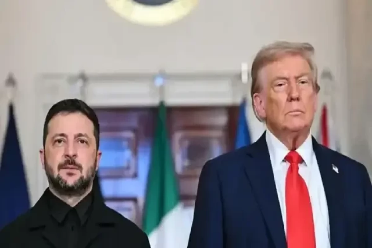 Американский лидер Дональд Трамп и президент Украины Владимир Зеленский