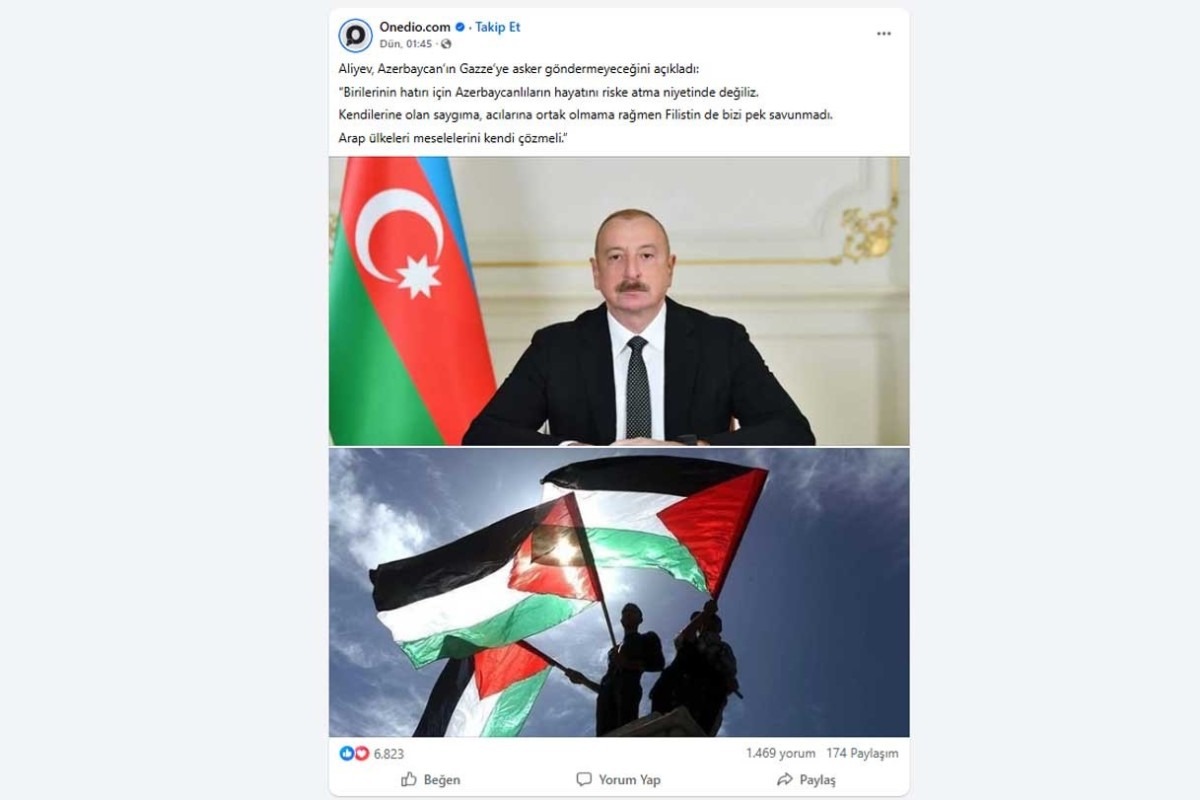 Заявление Ильхама Алиева по Газе вызвало поддержку в Турции-ФОТО 