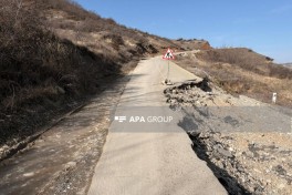 На трассе Шамаха–Гонагкенд произошел оползень-ФОТО 