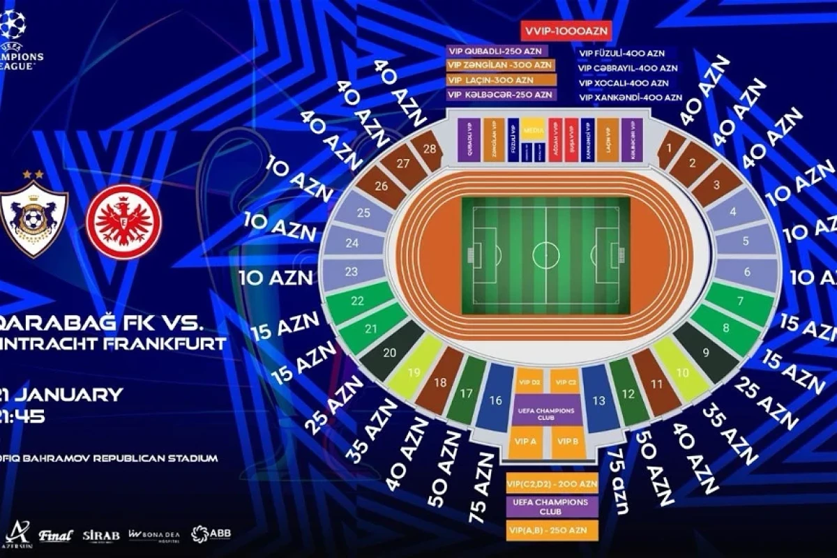 «Карабах» объявил старт продаж билетов на игру с «Айнтрахтом»
