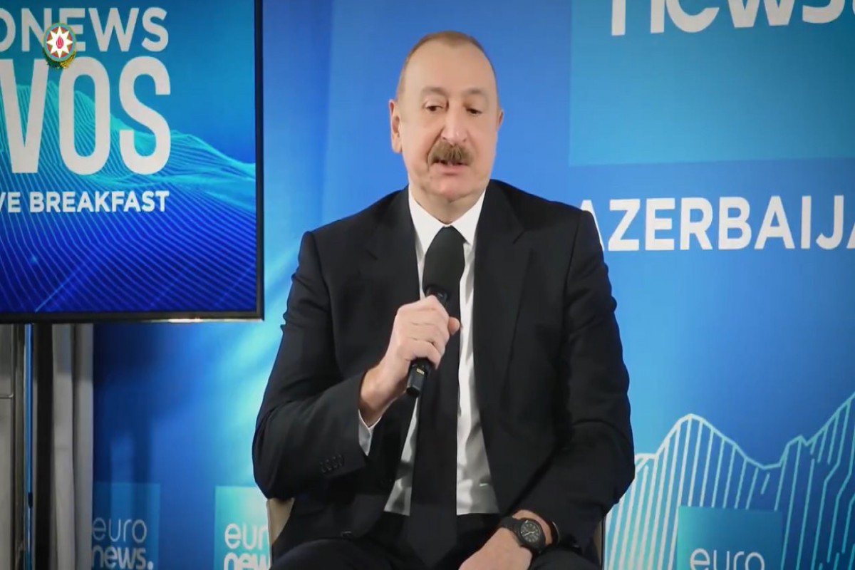 Ильхам Алиев поделился публикацией об участии в ежегодном заседании Давосского форума