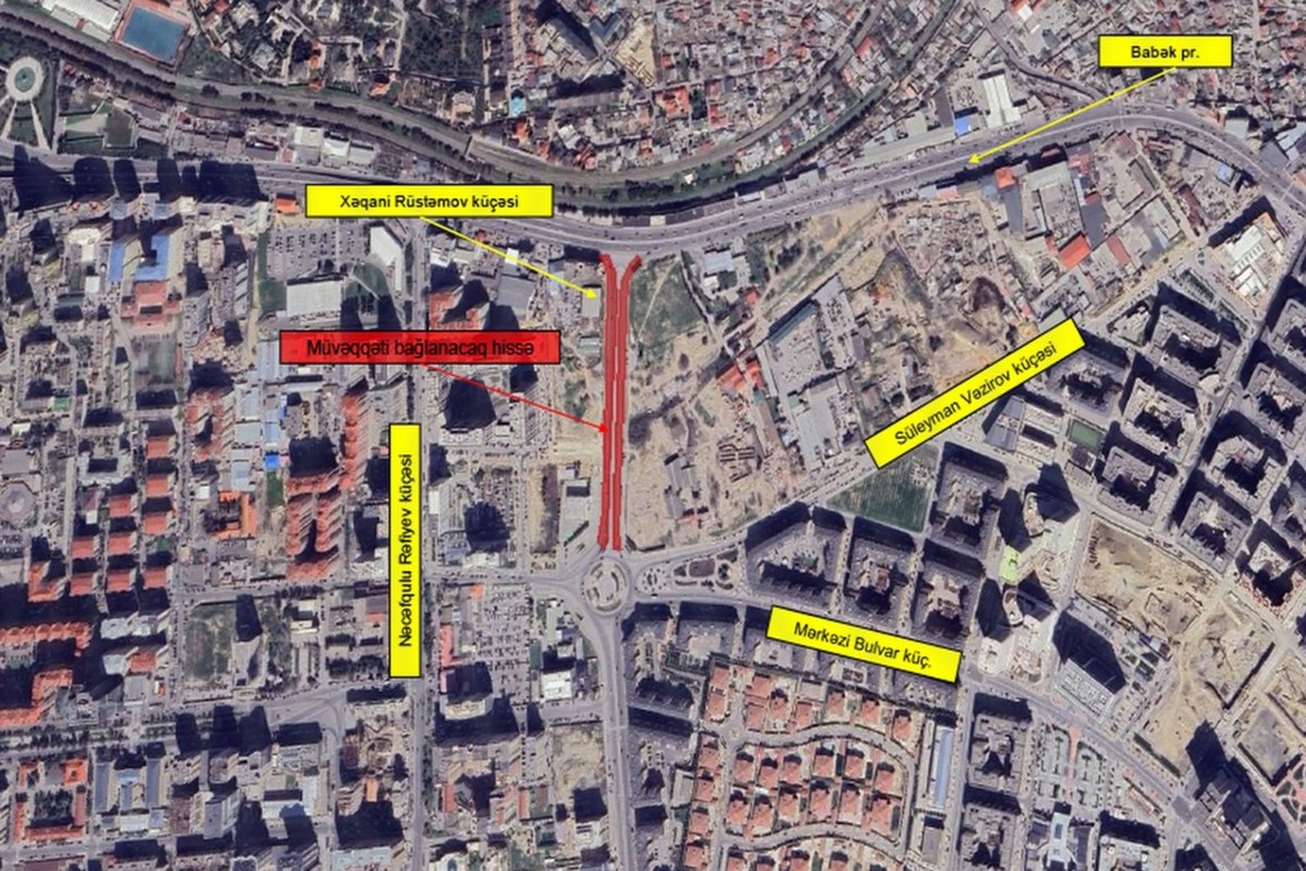 Полностью ограничено движение на участке проспекта Бабека в Баку 