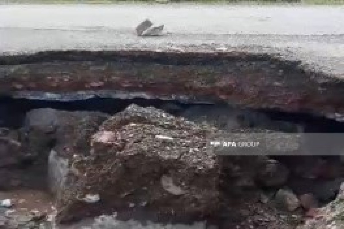 В Дашкесане сель нанёс серьёзный ущерб, произошло обрушение дороги -ФОТО 
