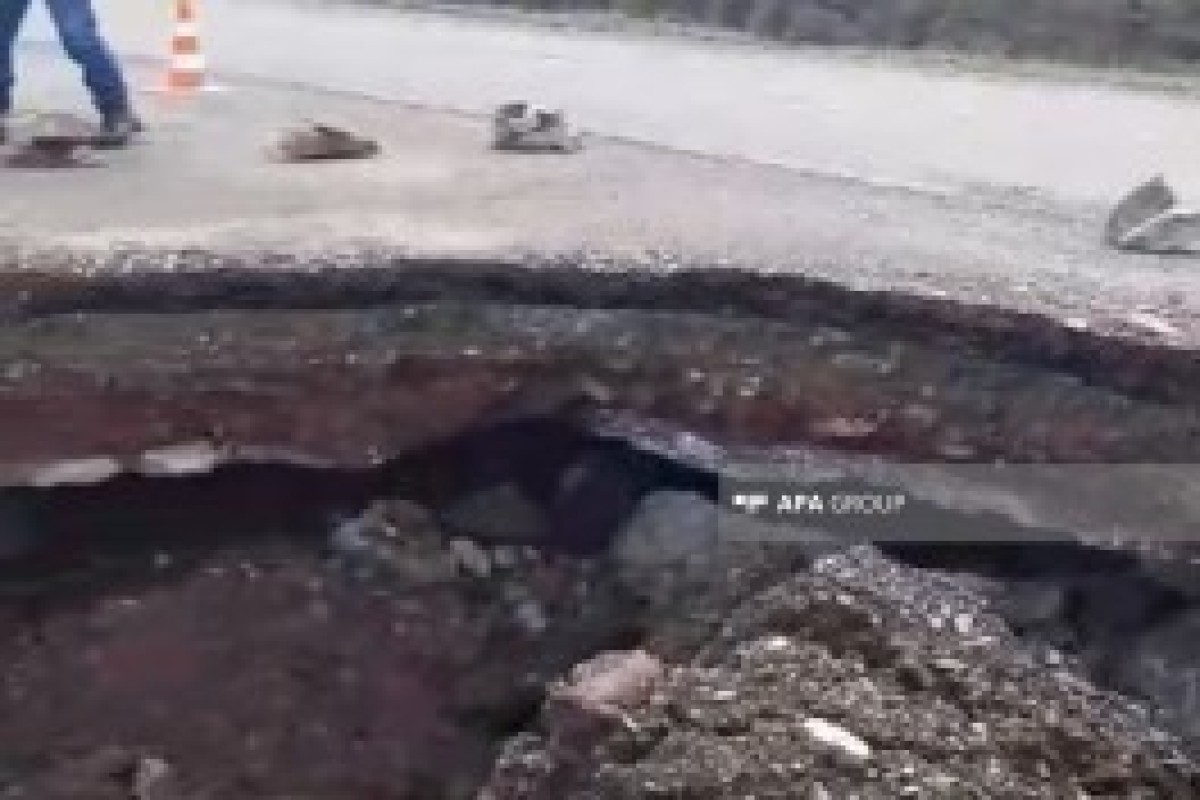 В Дашкесане сель нанёс серьёзный ущерб, произошло обрушение дороги -ФОТО 
