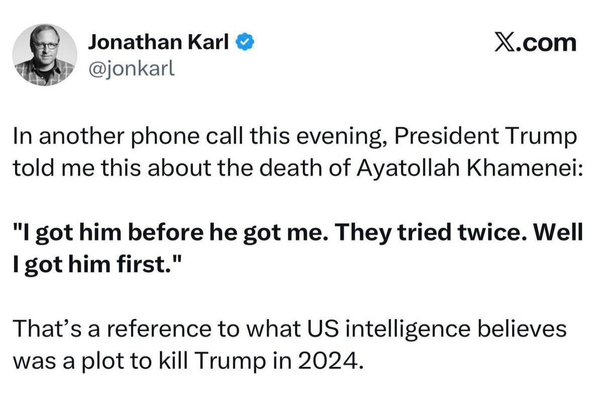 Тернер передал слова Рубио: США не целились в Хаменеи-ФОТО 