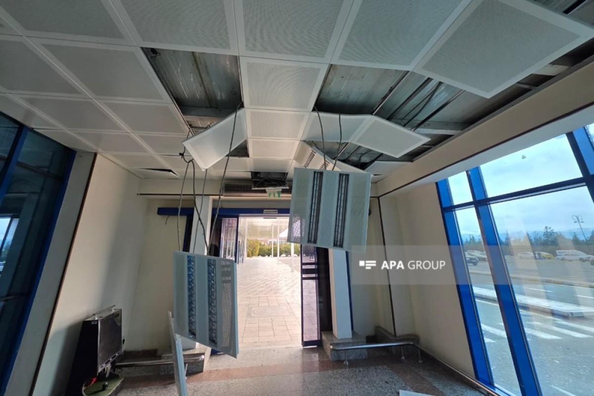 Нахчыванский аэропорт после падения иранского дрона-ФОТО 