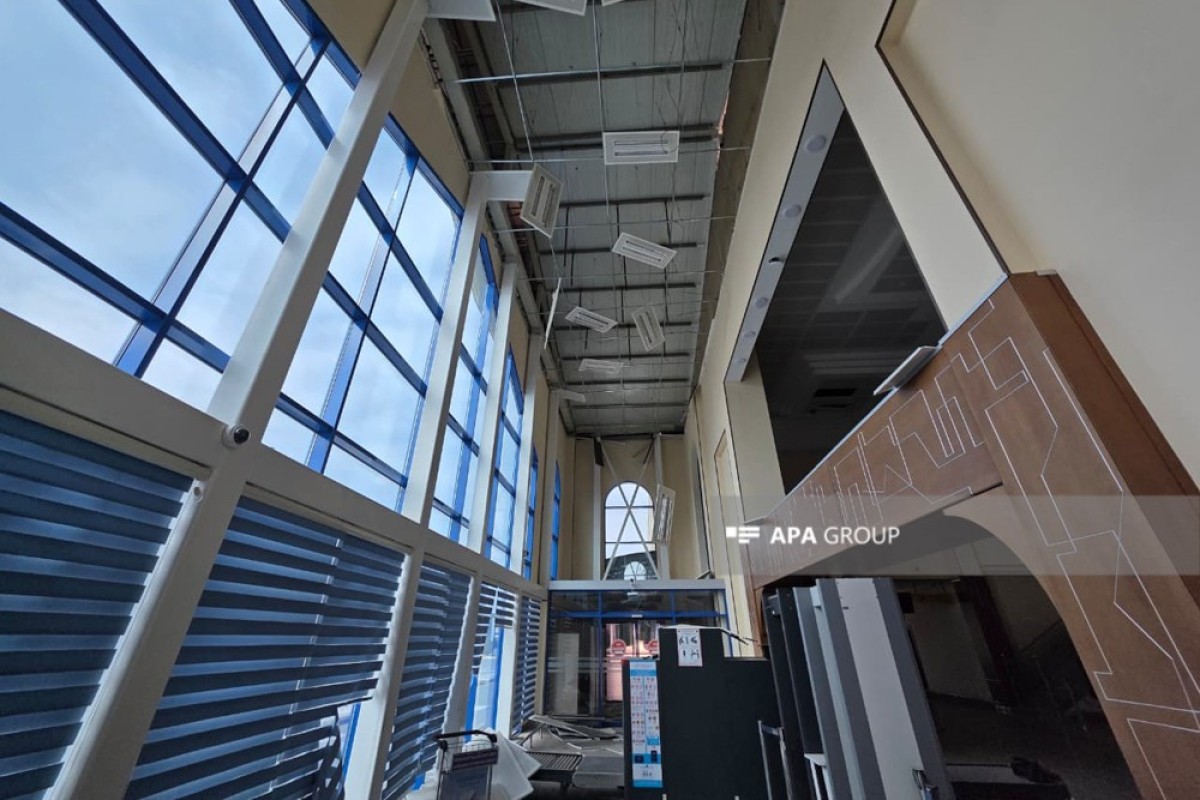 Нахчыванский аэропорт после падения иранского дрона-ФОТО 