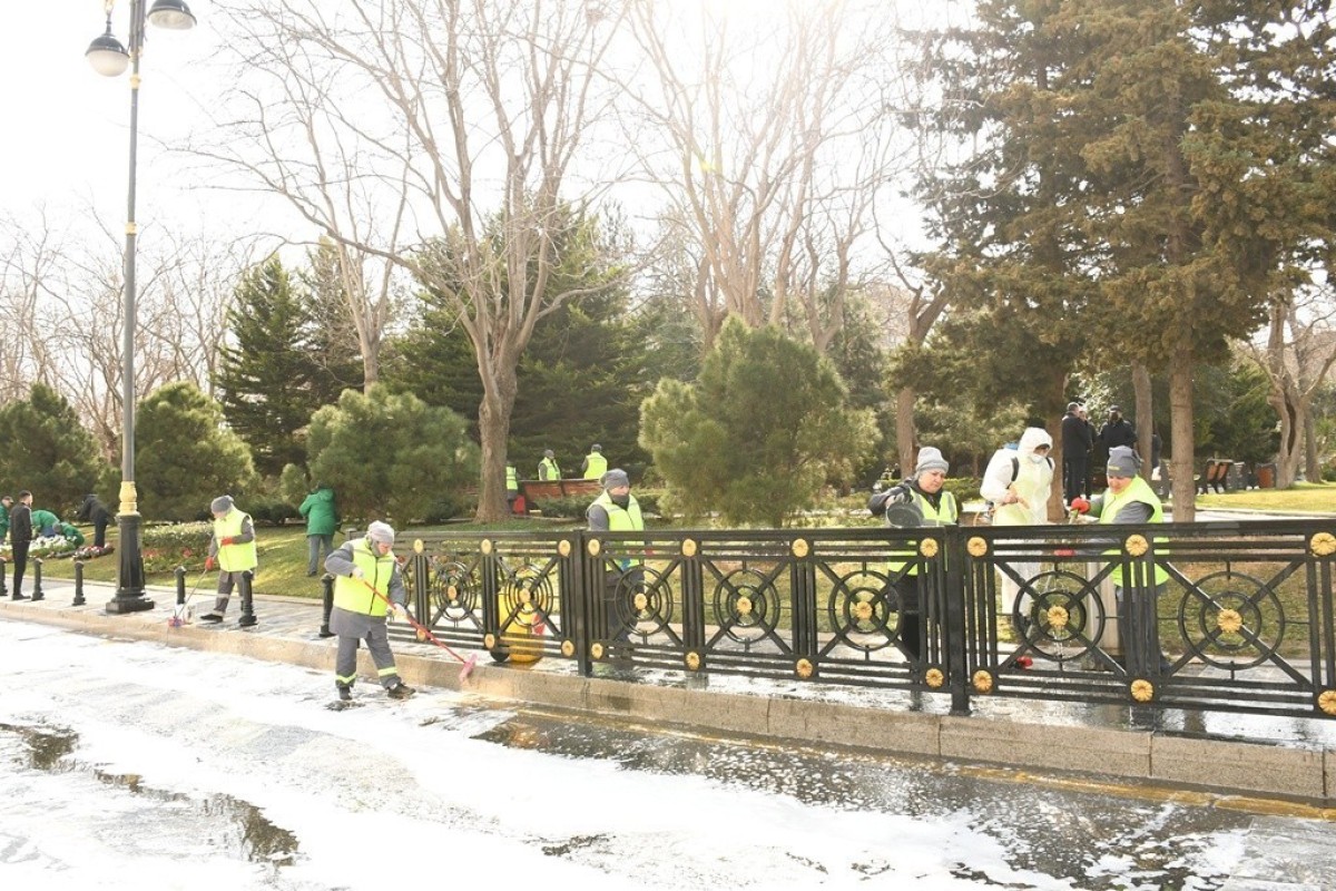 В столице продолжаются весенние работы по озеленению и уборке-ФОТО 