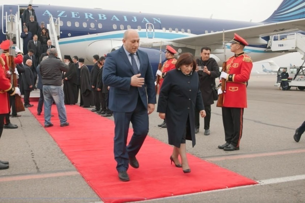 Делегация во главе с Сахибой Гафаровой прибыла с визитом в Тбилиси