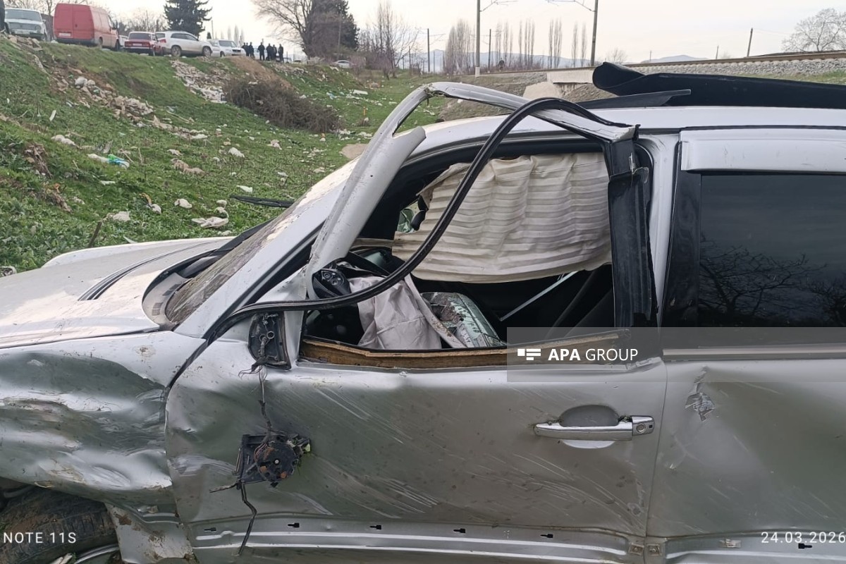 Смертельное ДТП в Товузе: Mercedes сорвался в овраг-ФОТО 