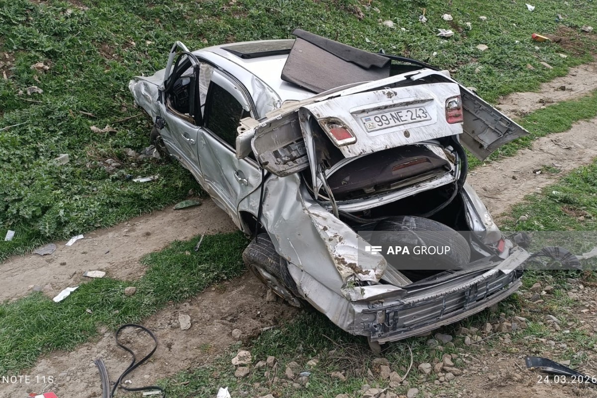 Смертельное ДТП в Товузе: Mercedes сорвался в овраг-ФОТО 