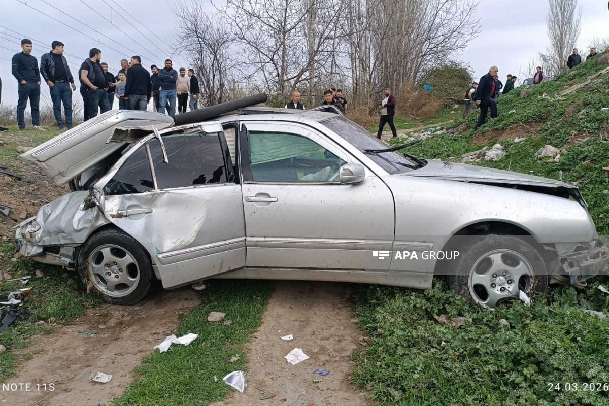 Смертельное ДТП в Товузе: Mercedes сорвался в овраг-ФОТО 
