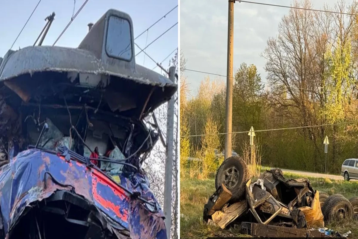 В Украине поезд сошел с рельсов после ДТП на переезде, двое погибших