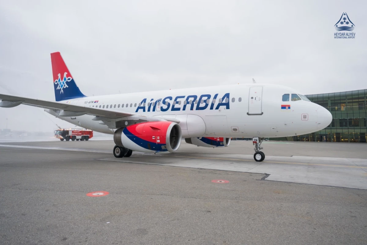 Рейс Белград — Баку авиакомпании Air Serbia встретили в Международном аэропорту Гейдар Алиев
