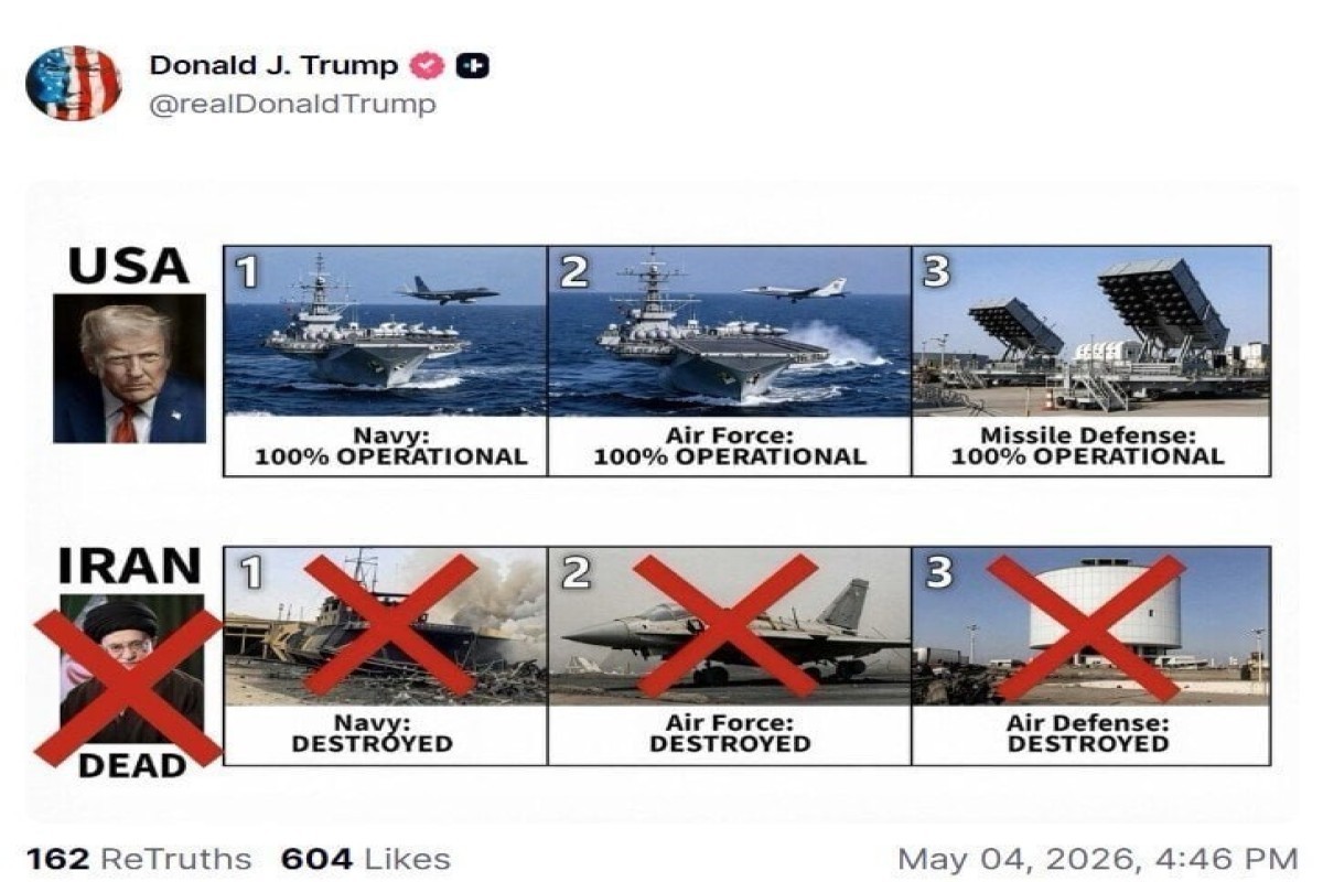 Трамп опубликовал сравнение военного потенциала США и Ирана