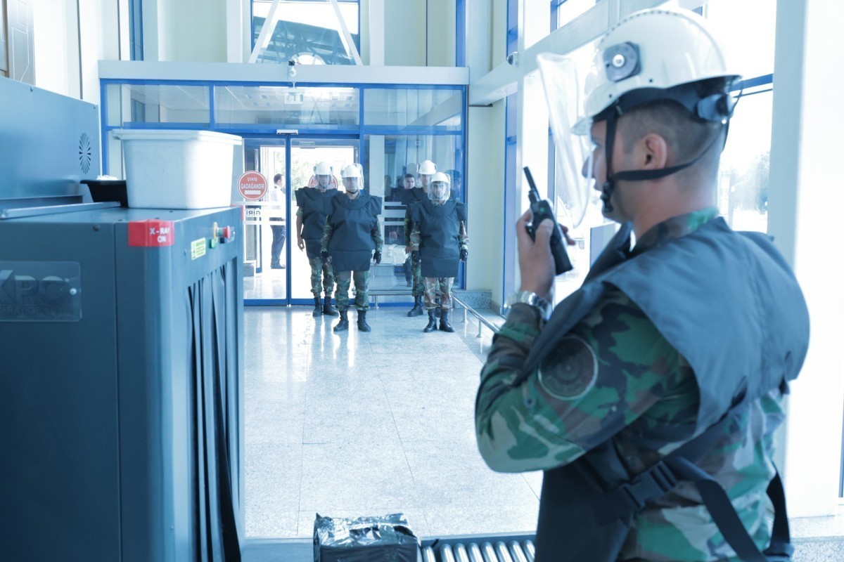 В аэропорту Нахчывана отработали действия при пожаре и авиакатастрофе-ФОТО 