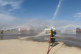 В аэропорту Нахчывана отработали действия при пожаре и авиакатастрофе-ФОТО 